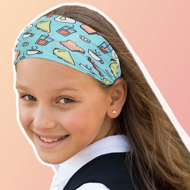 Bohend Girls Headbands Wide Knotted Hair Bands 3Pcs Non Slip Elastic Cute Head Bands Workout Yoga Sweatband Hair Accessories for Girls and Kids (H) - Image 4